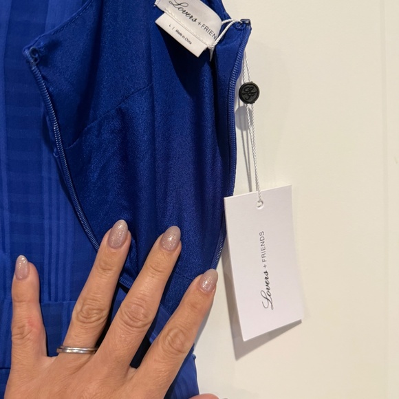 Lovers and Friends - royal blue side slit and ruffle dress - Picture 3 of 3